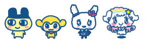 Residents of Tama Hotel: Mametchi, Kikitchi, Lovelitchi, Nijifuwatchi